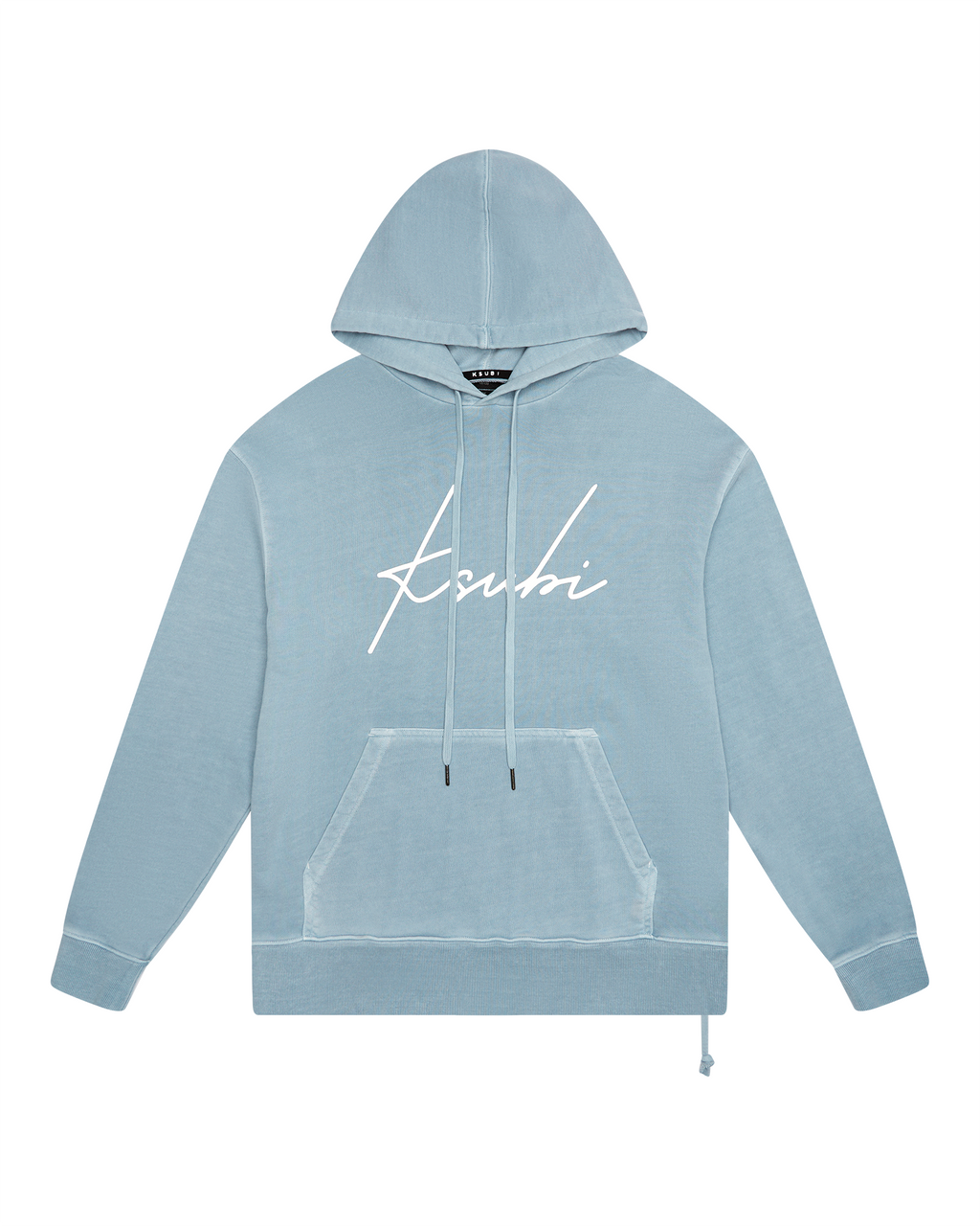 Mens Skript Biggie Hoodie Ice Blue Oversized Fleece - Blue