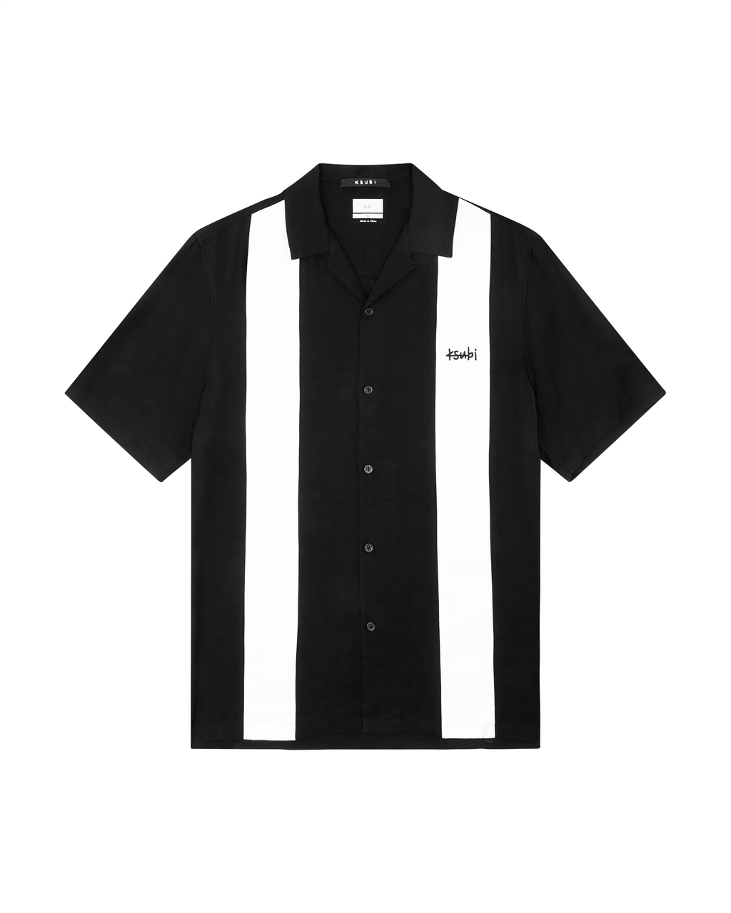 Mens Skull Alley Downtown Ss Shirt Black Regular Shirts - Black And White