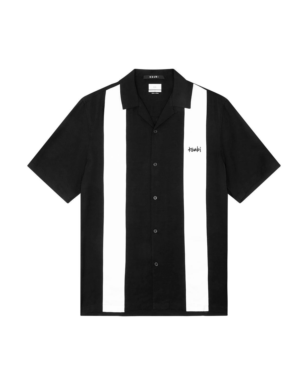 Mens Skull Alley Downtown Ss Shirt Black Regular Shirts - Black And White