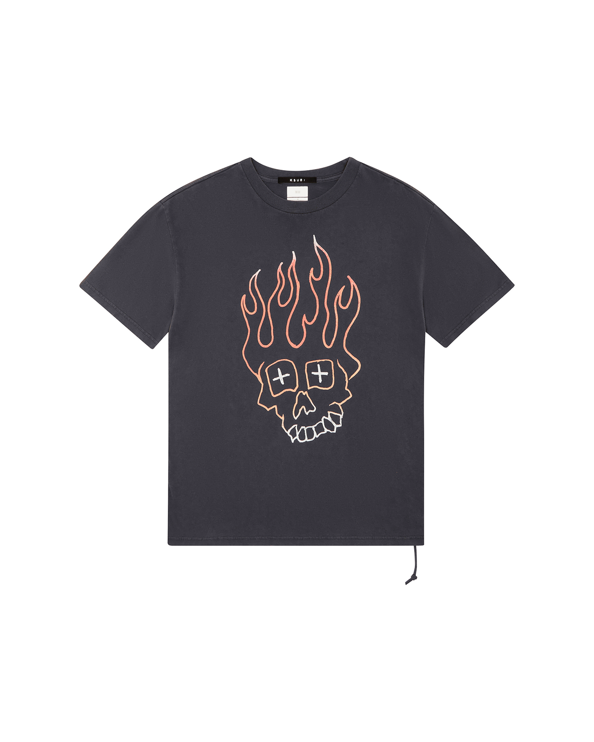 Mens Skull Biggie Ss Tee Faded Black Oversized Tees - Black