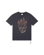 Mens Skull Biggie Ss Tee Faded Black Oversized Tees - Black