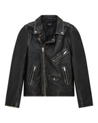 Mens Sott Capitol Leather Jacket Black Regular Jackets - Black