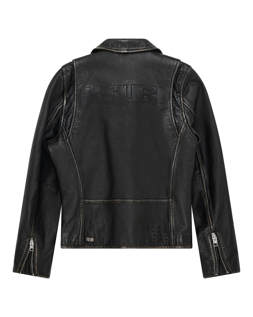 Mens Sott Capitol Leather Jacket Black Regular Jackets - Black