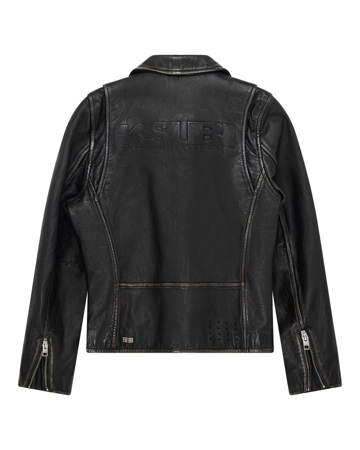 Mens Sott Capitol Leather Jacket Black Regular Jackets - Black