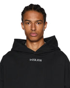 Mens Sott Ekcess Hoodie Jet Black Oversized Fleece - Black