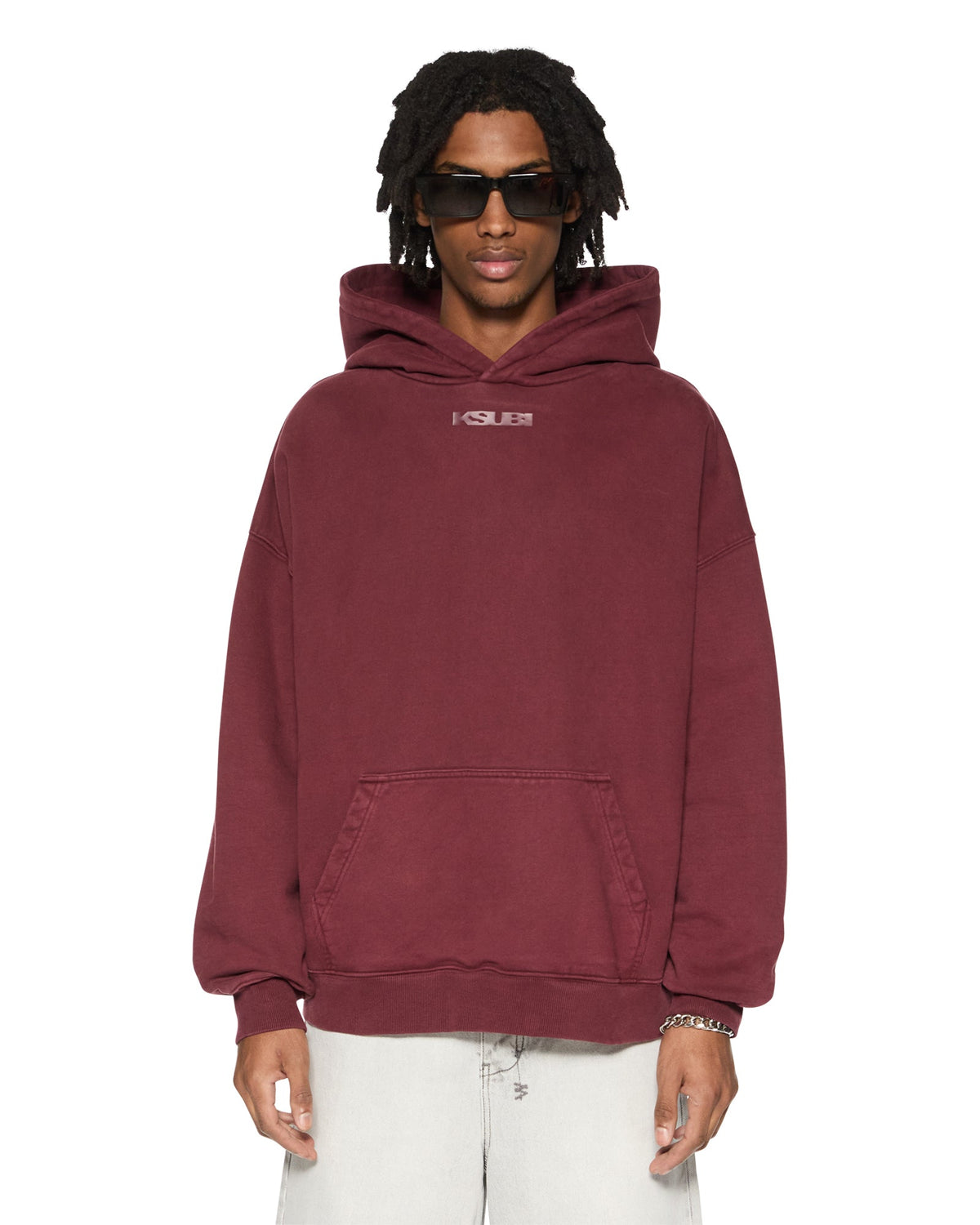Mens Sott Ekcess Hoodie Ox Oversized Fleece - Burgundy