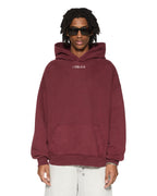 Mens Sott Ekcess Hoodie Ox Oversized Fleece - Burgundy