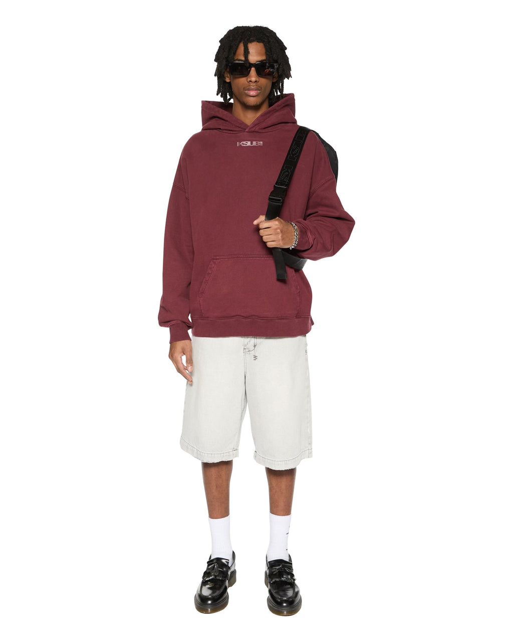 Mens Sott Ekcess Hoodie Ox Oversized Fleece - Burgundy