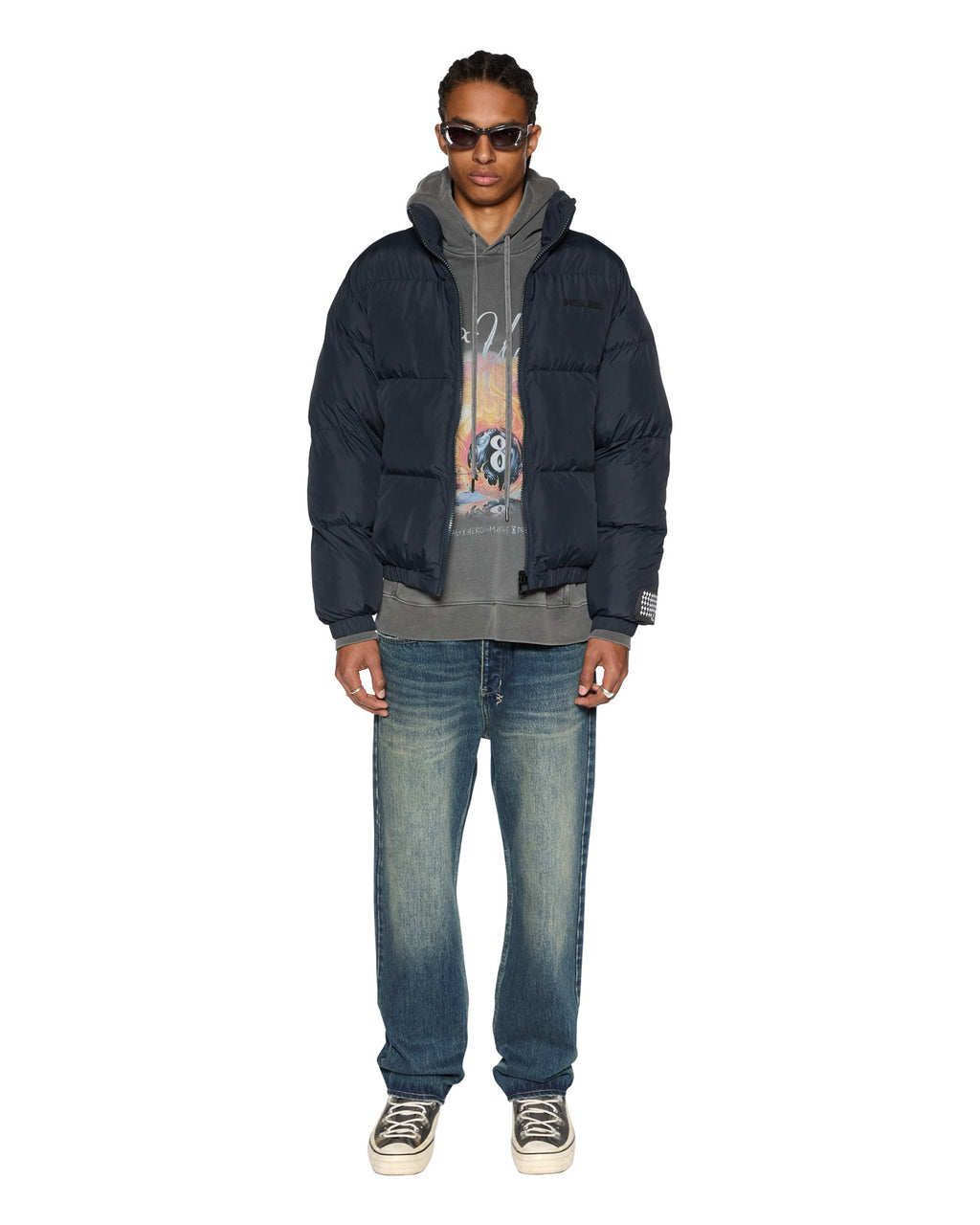 Mens Sott Puffer Jacket Navy Relaxed Jackets - Navy