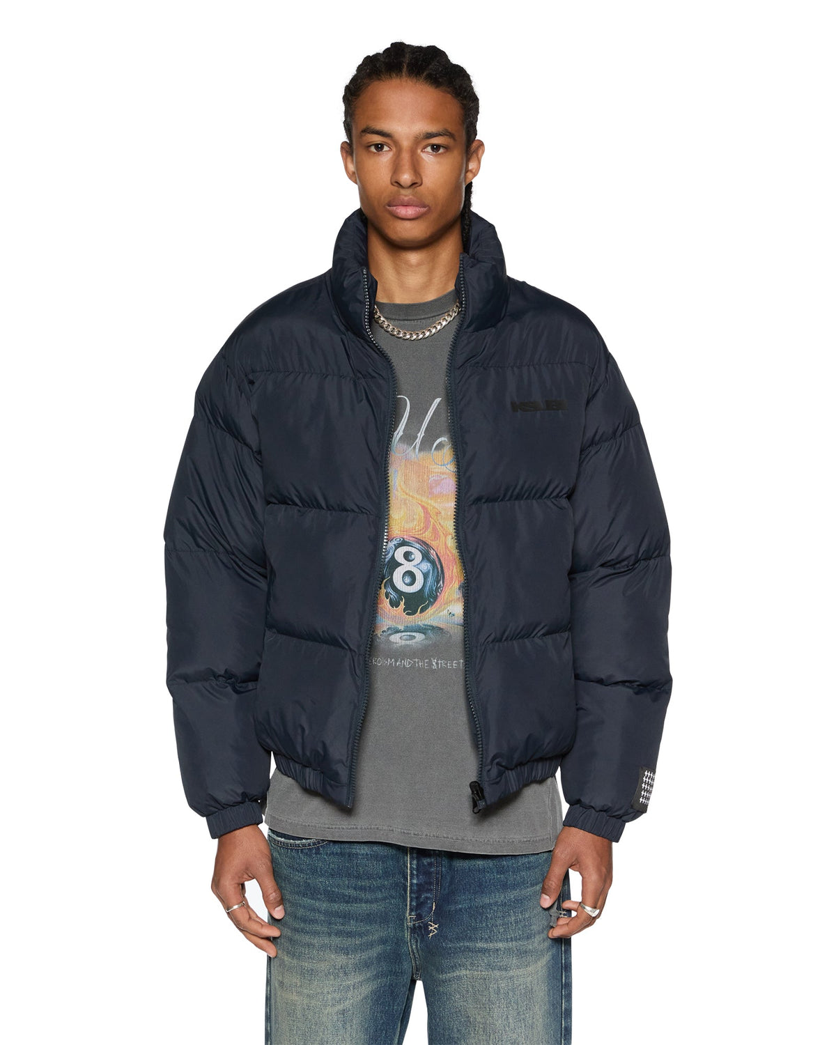 Mens Sott Puffer Jacket Navy Relaxed Jackets - Navy