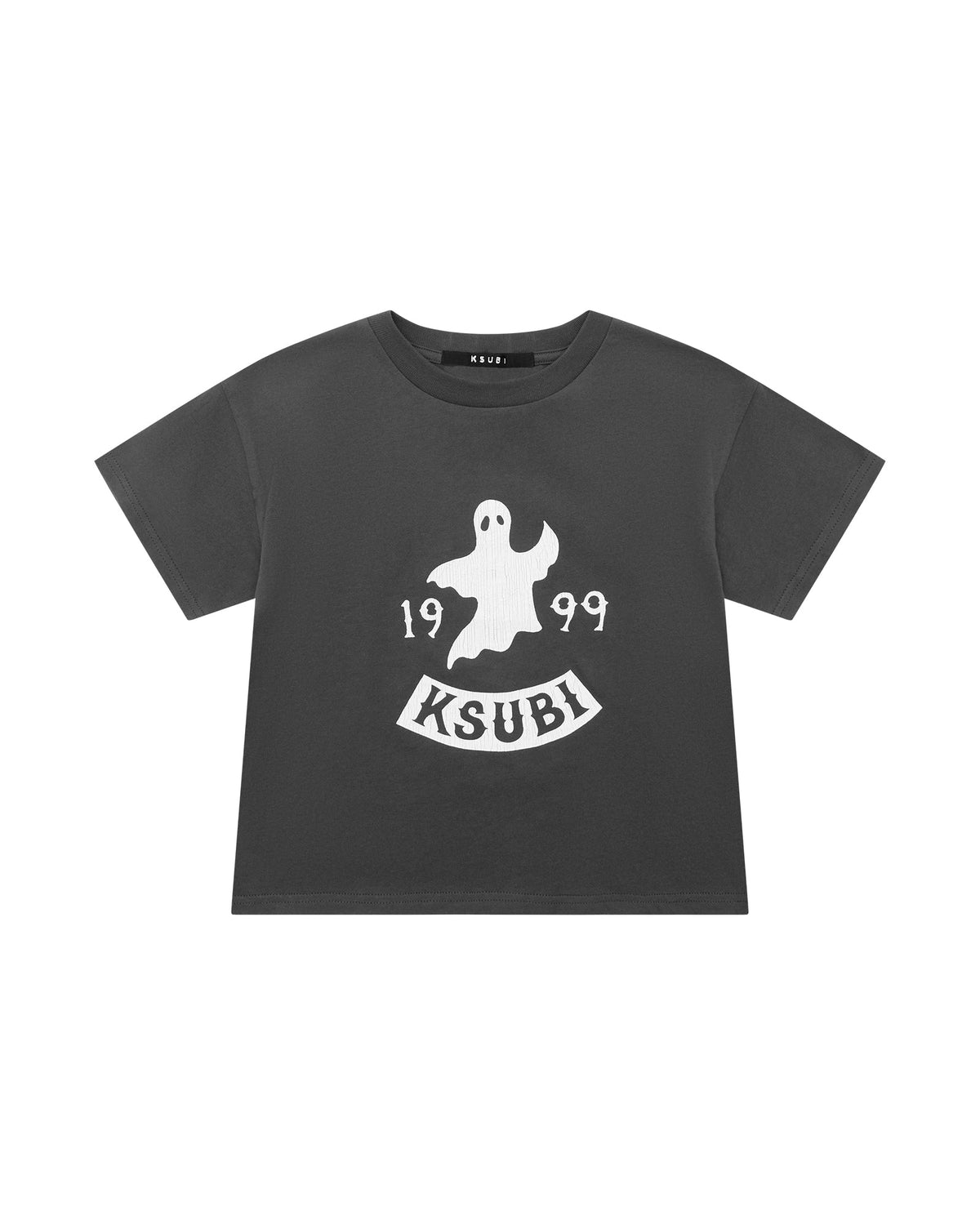 Kids Spooky Lil Biggie Ss Tee Faded Black Oversized Tees - Black