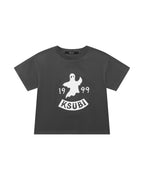 Kids Spooky Lil Biggie Ss Tee Faded Black Oversized Tees - Black