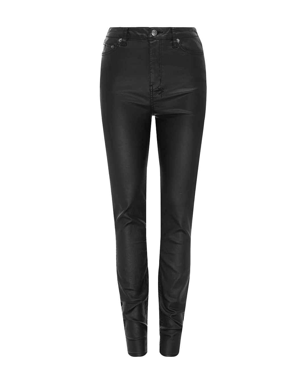 Womens Spray On Xtra Jet Black Wax Skinny Denim Jeans - Black