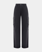 Womens Squad Cargo Charcoal Pants - Grey