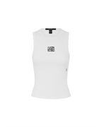 Womens Stacked Syndicate Tank Xtra White Fitted Fashion Tops - White