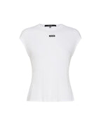 Womens Staple Ss Tee White Sheer Fitted Tees - White