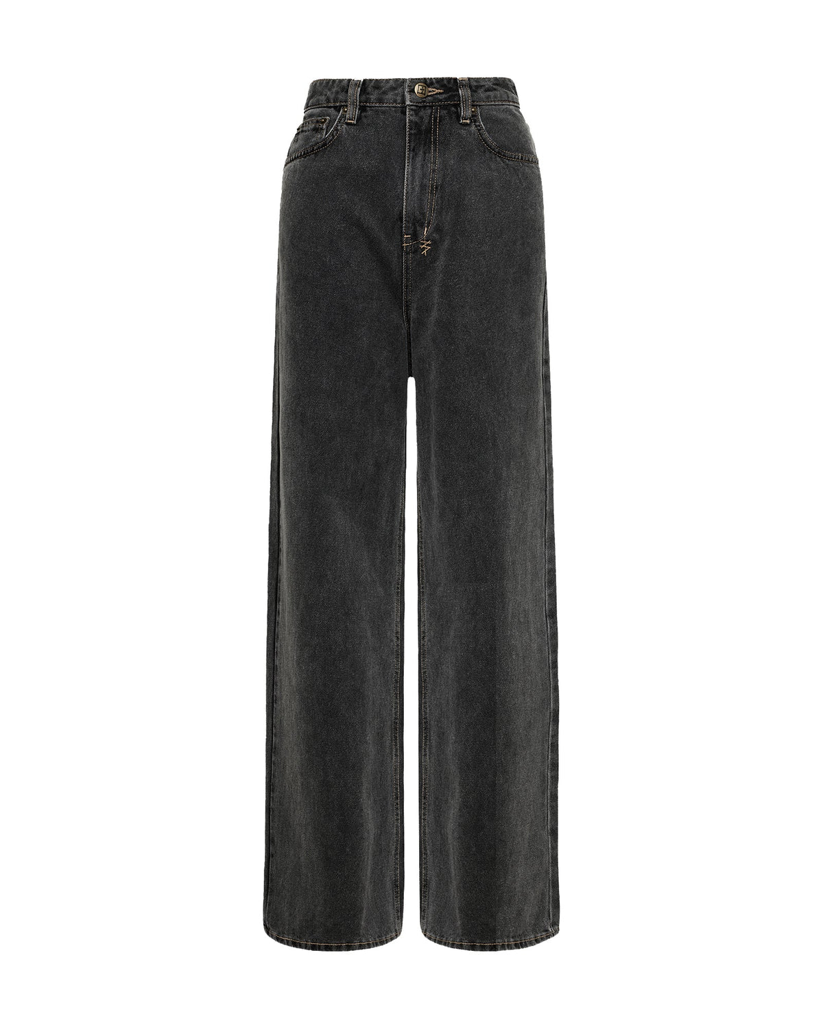 Womens Strider Cinder Wide Denim Jeans - Black