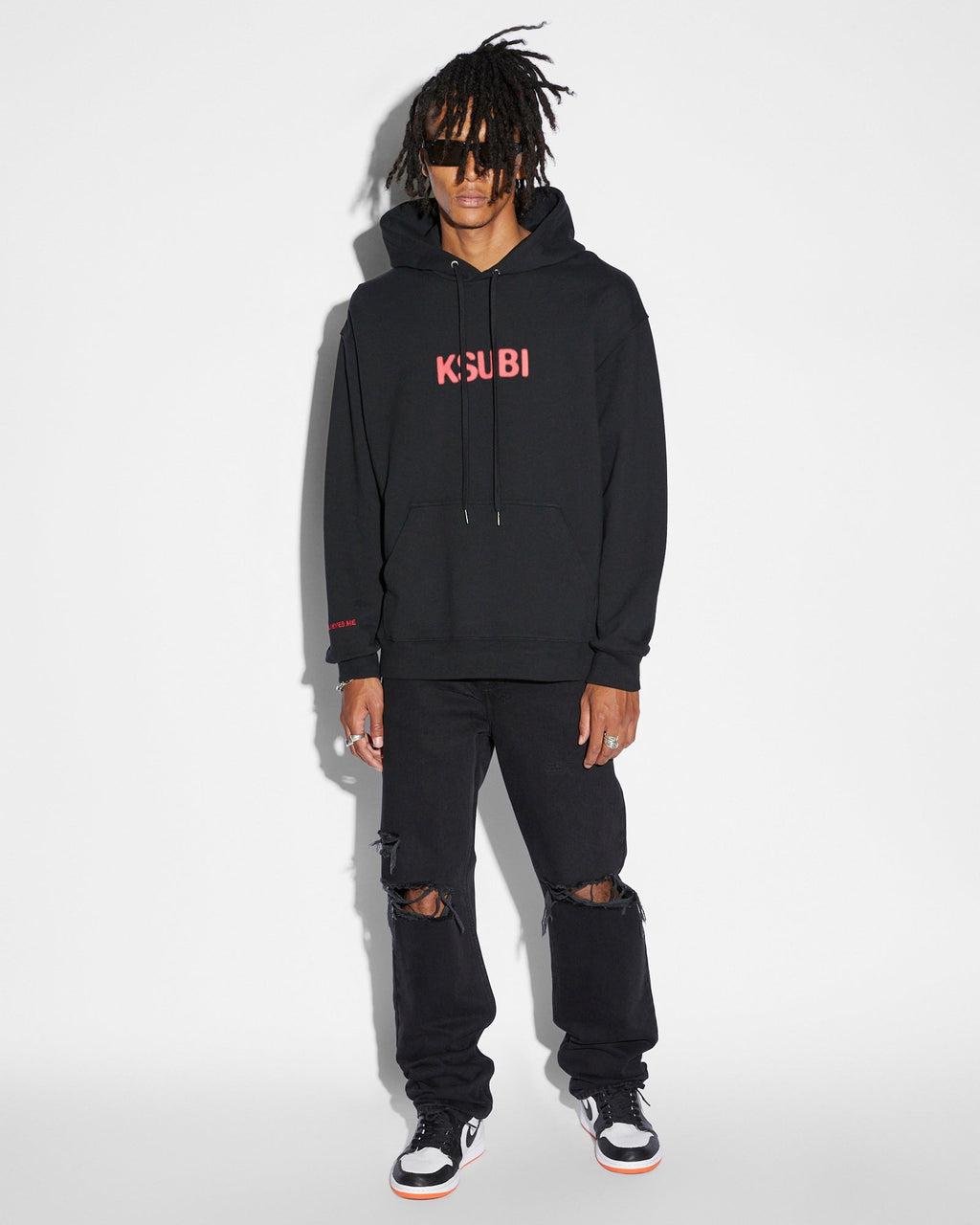Mens Anti K Trashed Black Relaxed Denim Jeans - Black