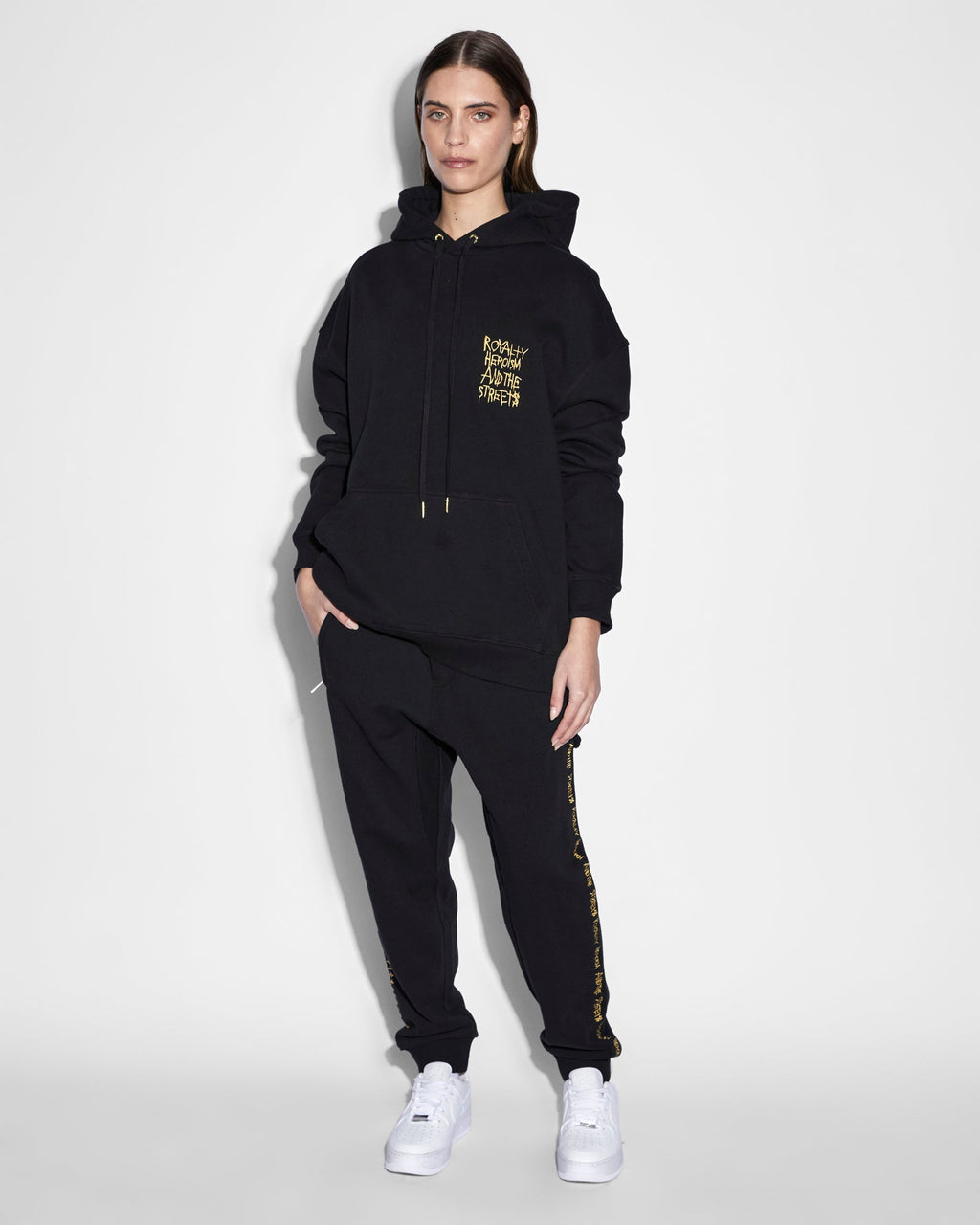 Mens Ksubi 23 Biggie Hoodie Jet Black Oversized Fleece - Black