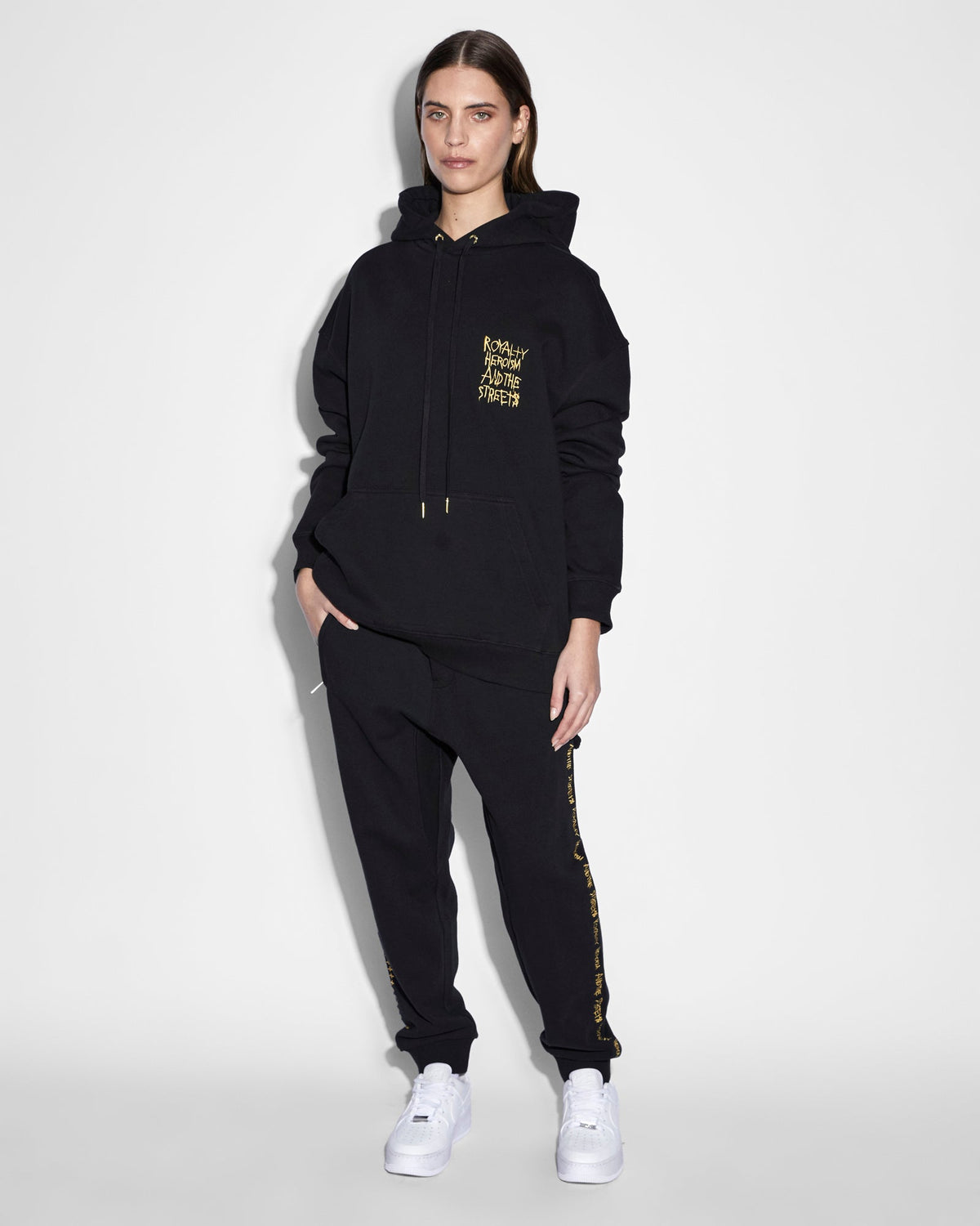 Mens Ksubi 23 Biggie Hoodie Jet Black Oversized Fleece - Black