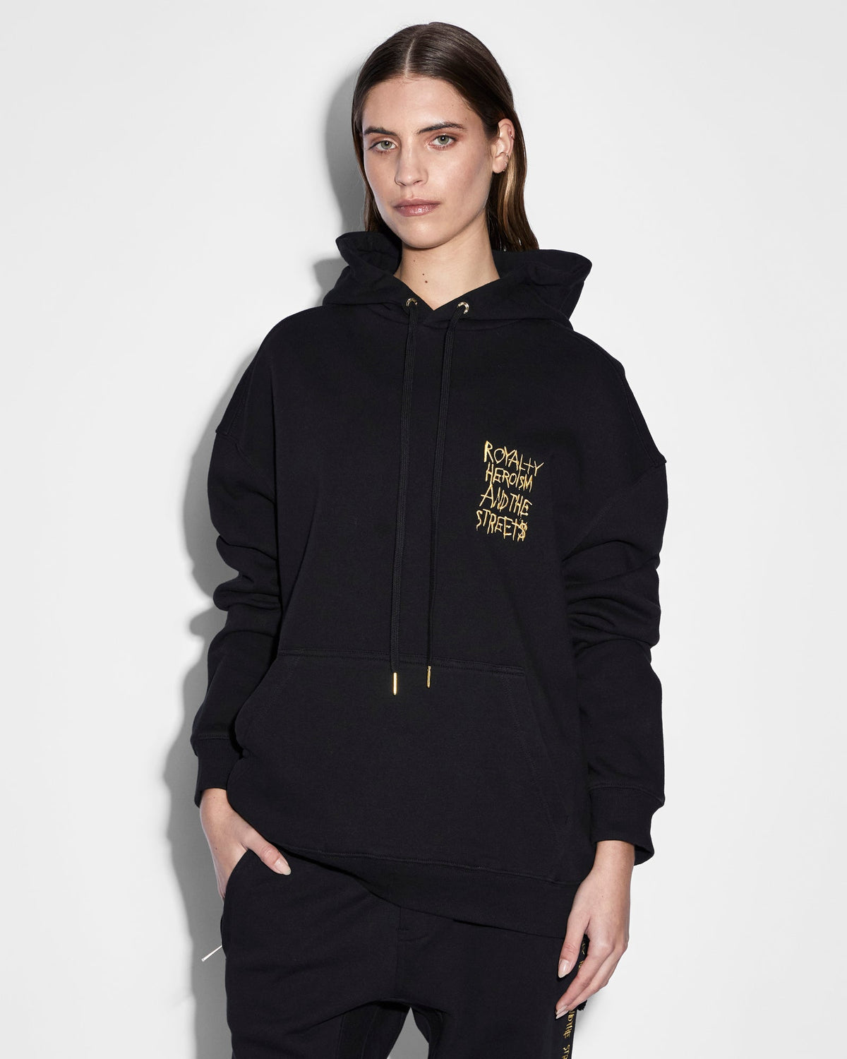 Mens Ksubi 23 Biggie Hoodie Jet Black Oversized Fleece - Black