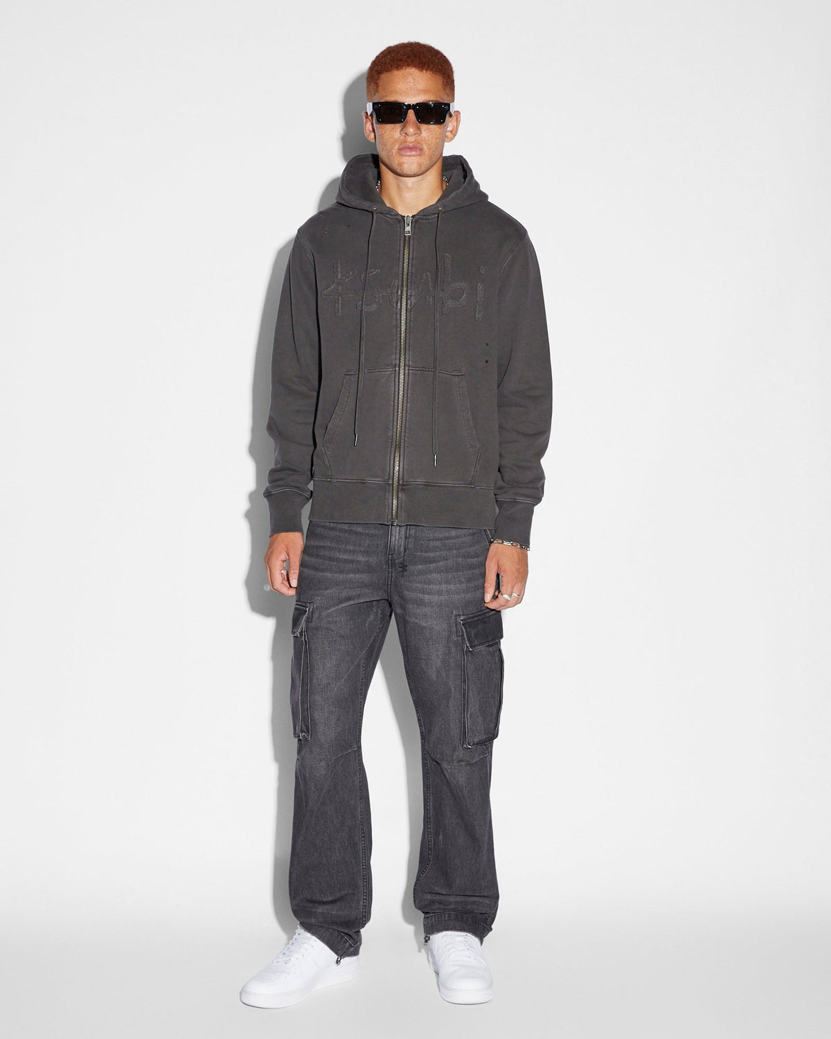 Mens Riot Cargo Pant Faded Black Relaxed Pants - Black