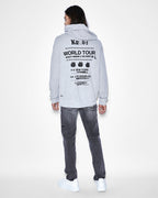 Mens Paste Up Biggie Hoodie Moon Oversized Fleece - Grey