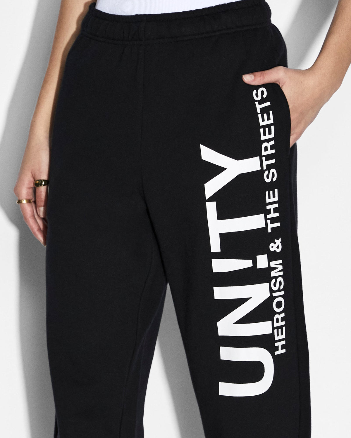 Womens Unity Zip Trax Black Relaxed Pants - Black