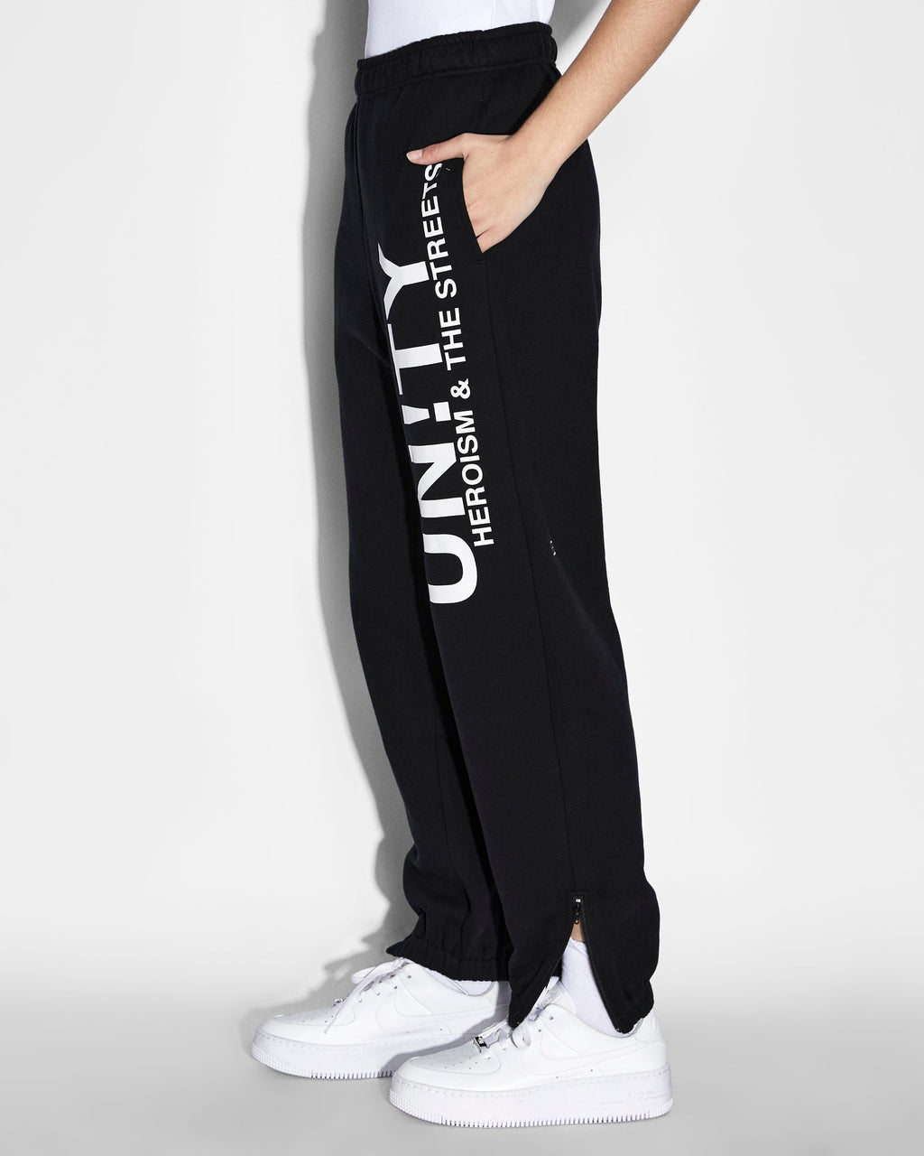 Womens Unity Zip Trax Black Relaxed Pants - Black