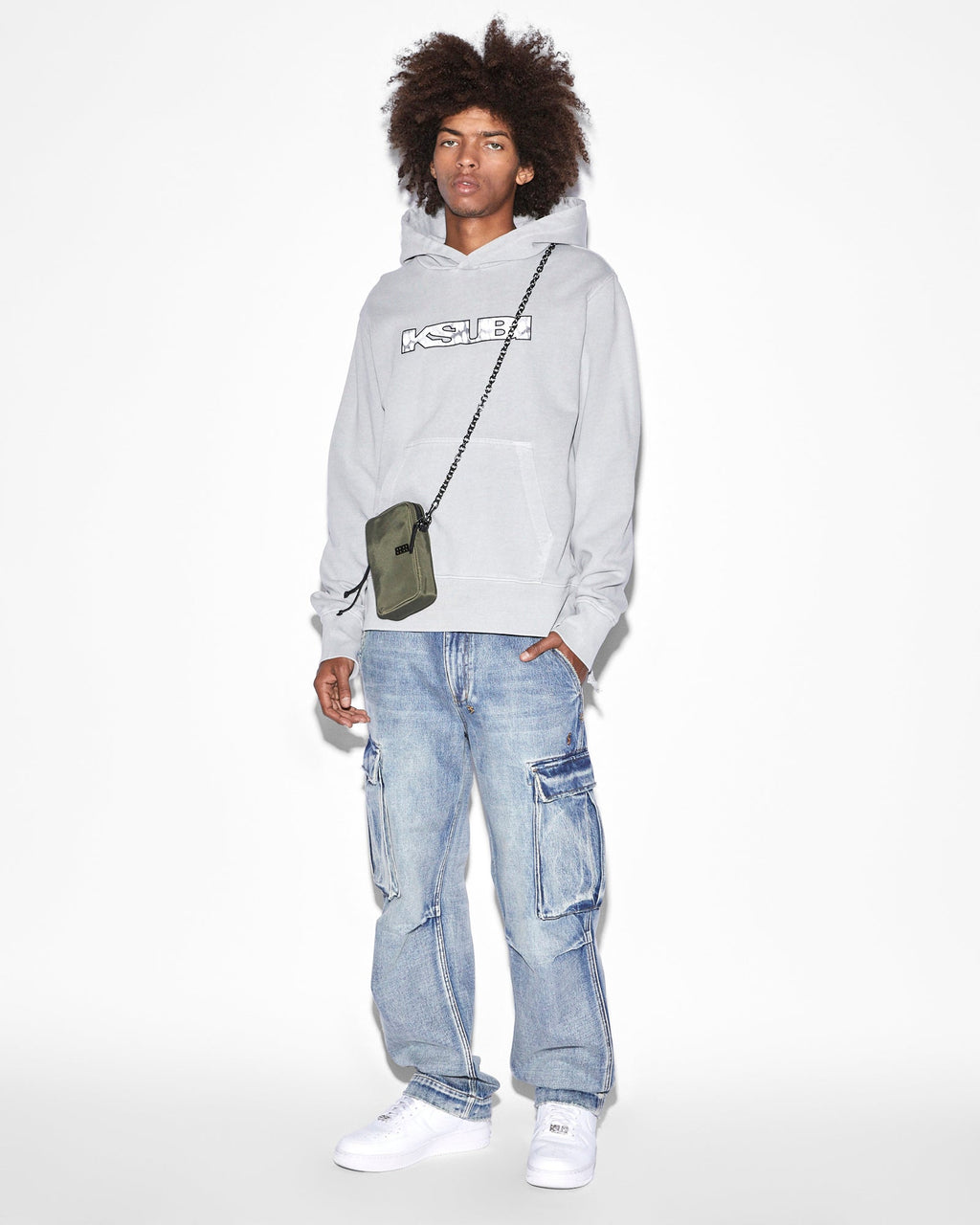 Mens Riot Cargo Pant Punk Blue Relaxed Pants - Denim
