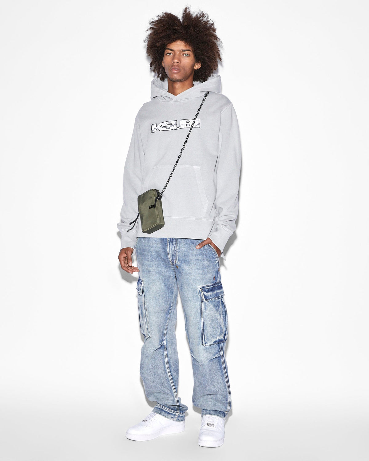 Mens Riot Cargo Pant Punk Blue Relaxed Pants - Denim