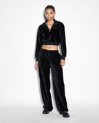 Womens Richie Half Zip Crop Black Boxy Fleece - Black
