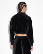 Womens Richie Half Zip Crop Black Boxy Fleece - Black