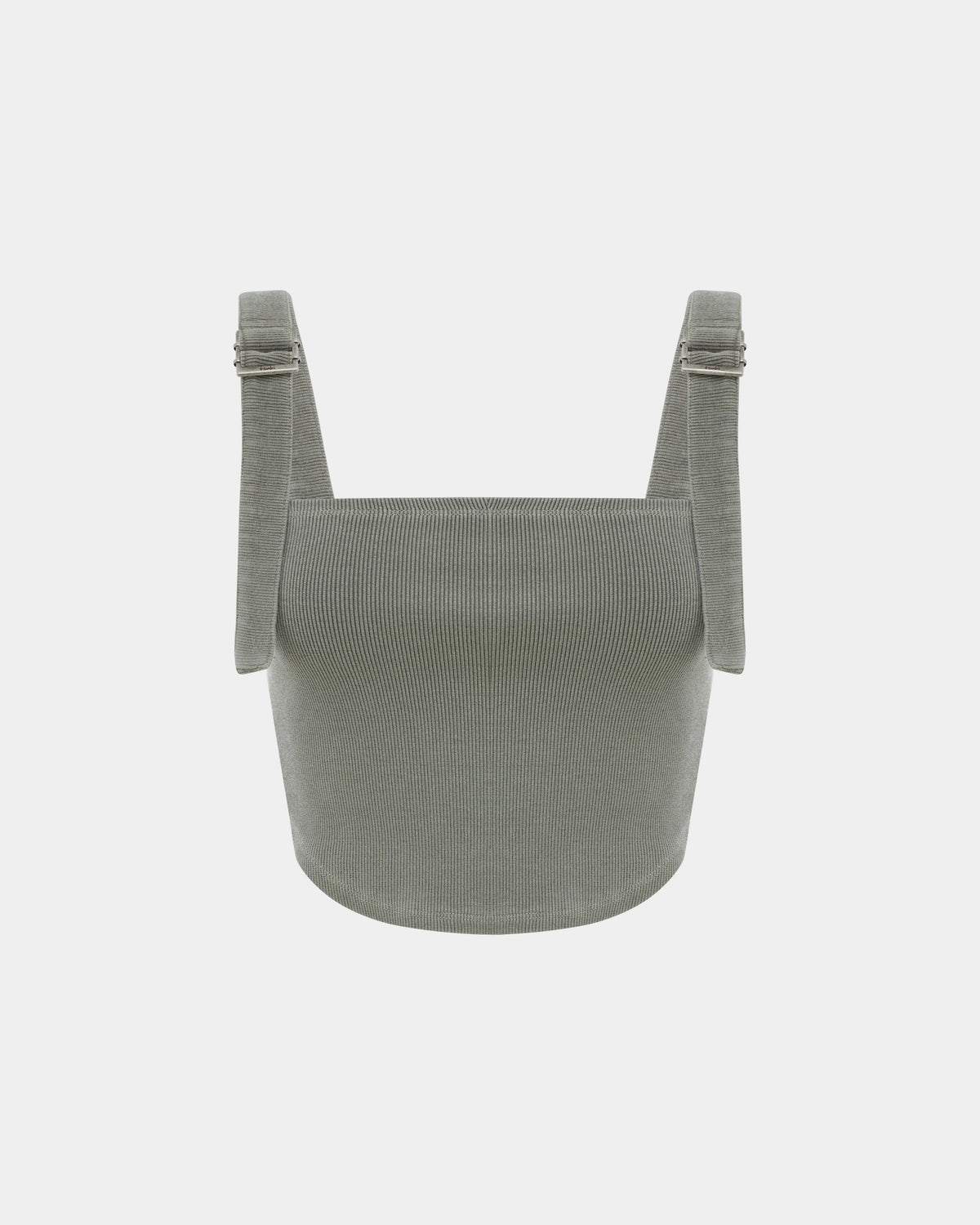 Womens Syndicate Buckle Tank Ash Fitted Fashion Tops - Grey
