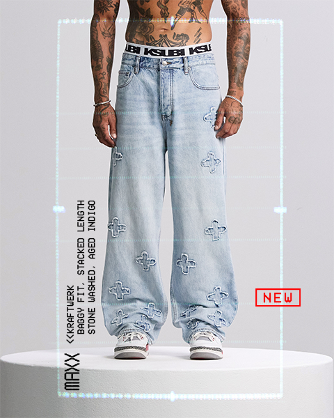 Mens Maxx Kraftwerk Baggy Denim Jeans - Denim