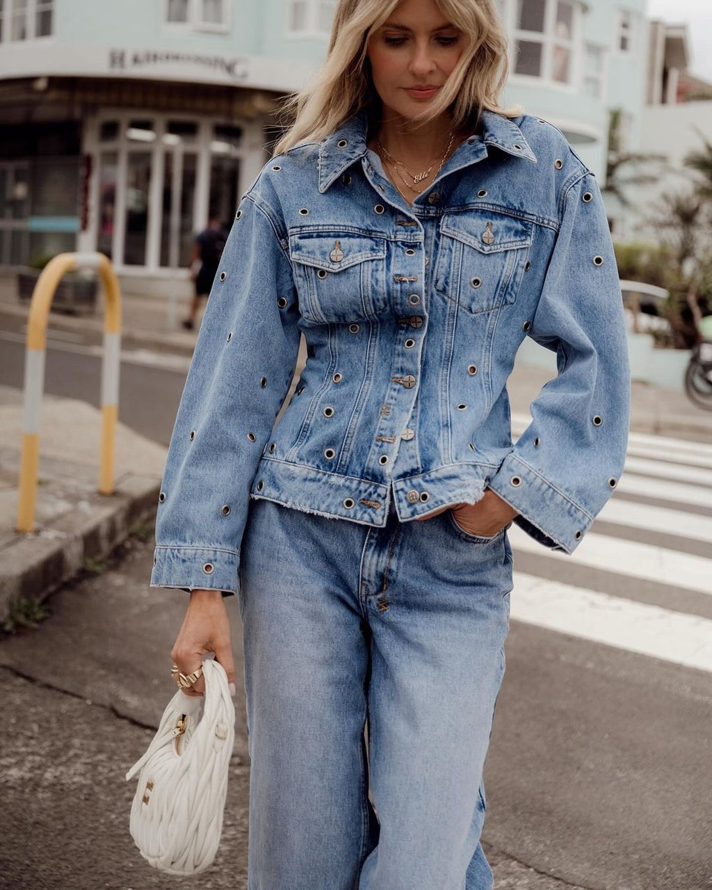 Womens Cinched Jacket Chroma Slim Jackets - Denim