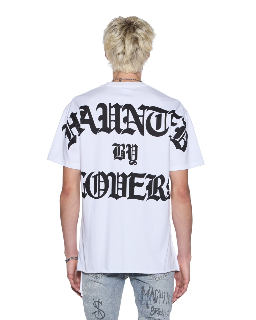 Mens Haunted Biggie Ss Tee White Oversized Tees - White