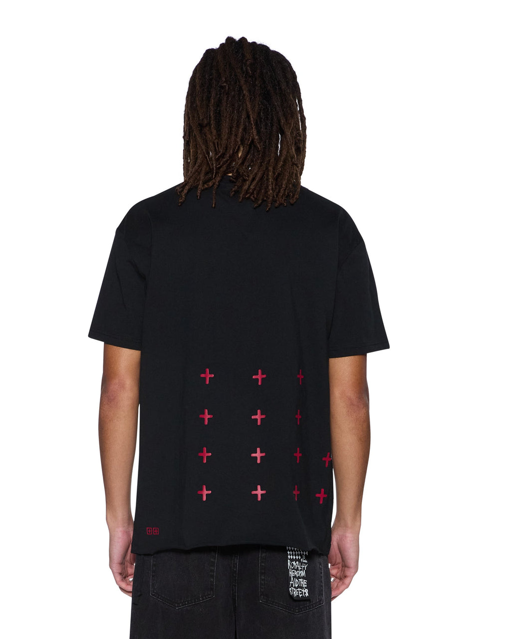 Mens All Day Biggie Ss Tee Red Oversized Tees - Black