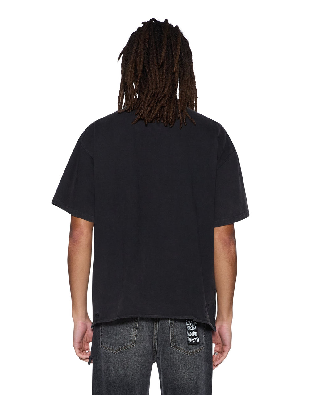 Mens Ascension Ekcess Tee Faded Black Oversized Tees - Grey