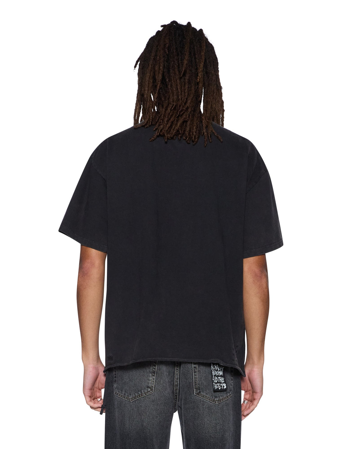 Mens Ascension Ekcess Tee Faded Black Oversized Tees - Grey