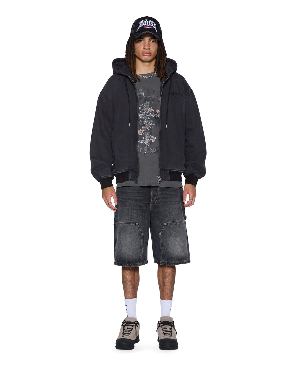 Mens Thorned Ekcess Ss Tee Charcoal Oversized Tees - Grey