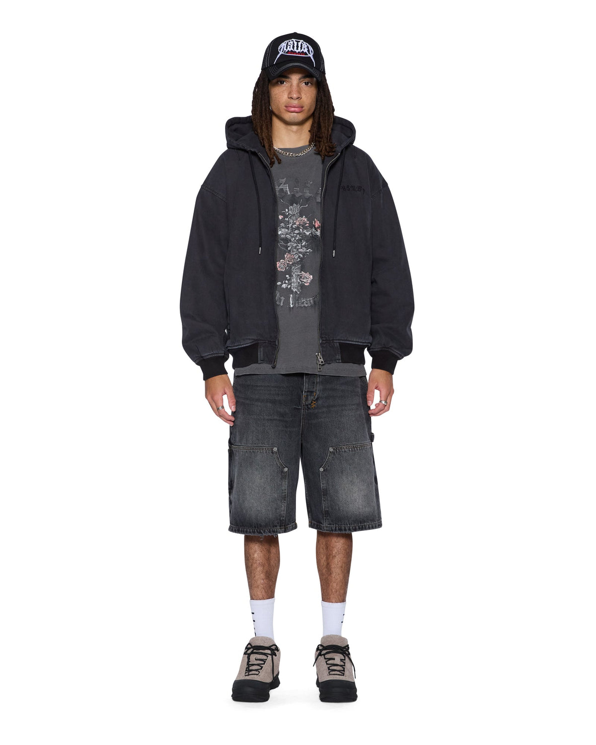 Mens Thorned Ekcess Ss Tee Charcoal Oversized Tees - Grey