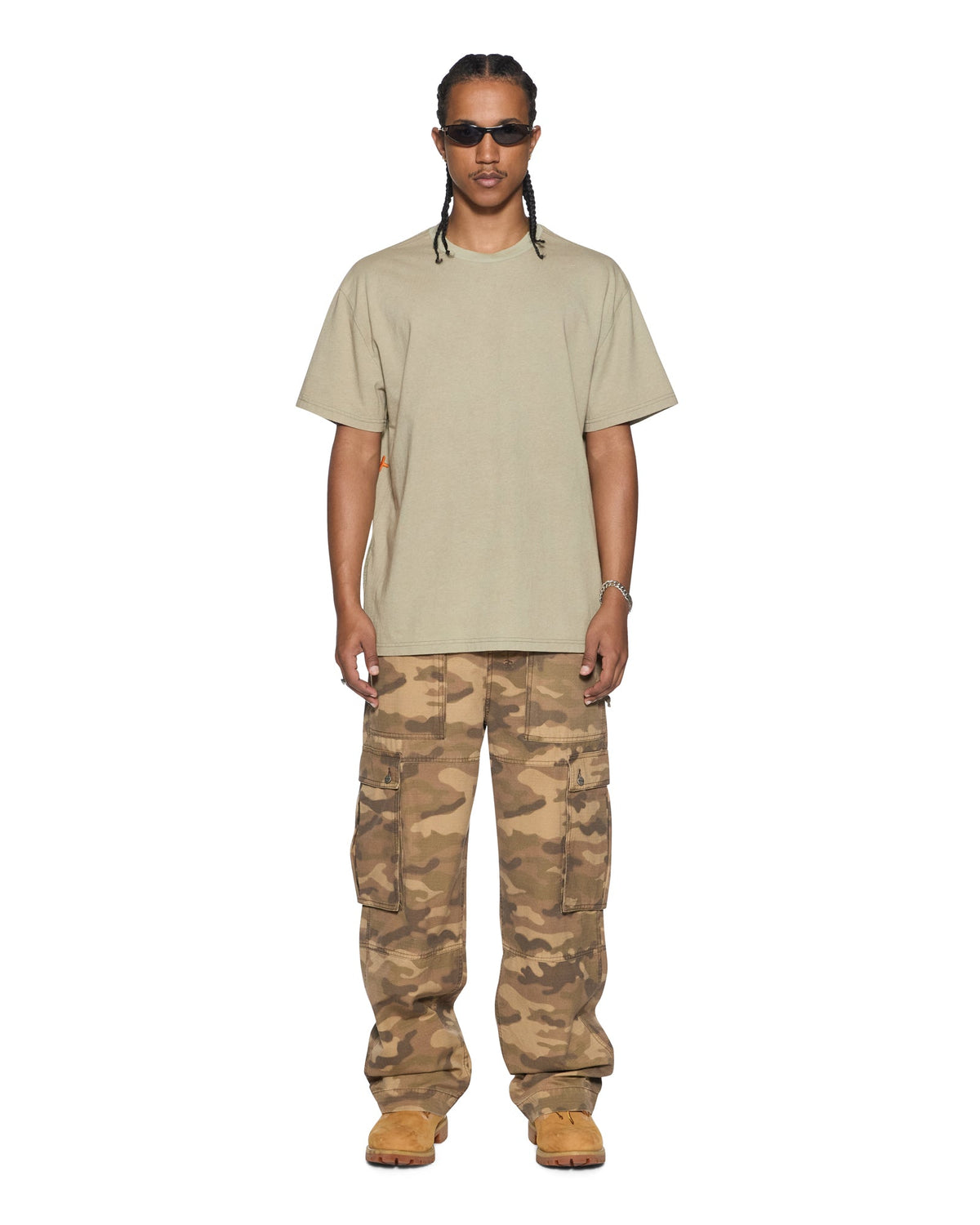 Mens 4x4 Biggie Ss Tee Synth Green Oversized Tees - Green