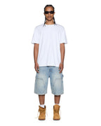 Mens 4x4 Biggie Ss Tee Tru White/blue Oversized Tees - White