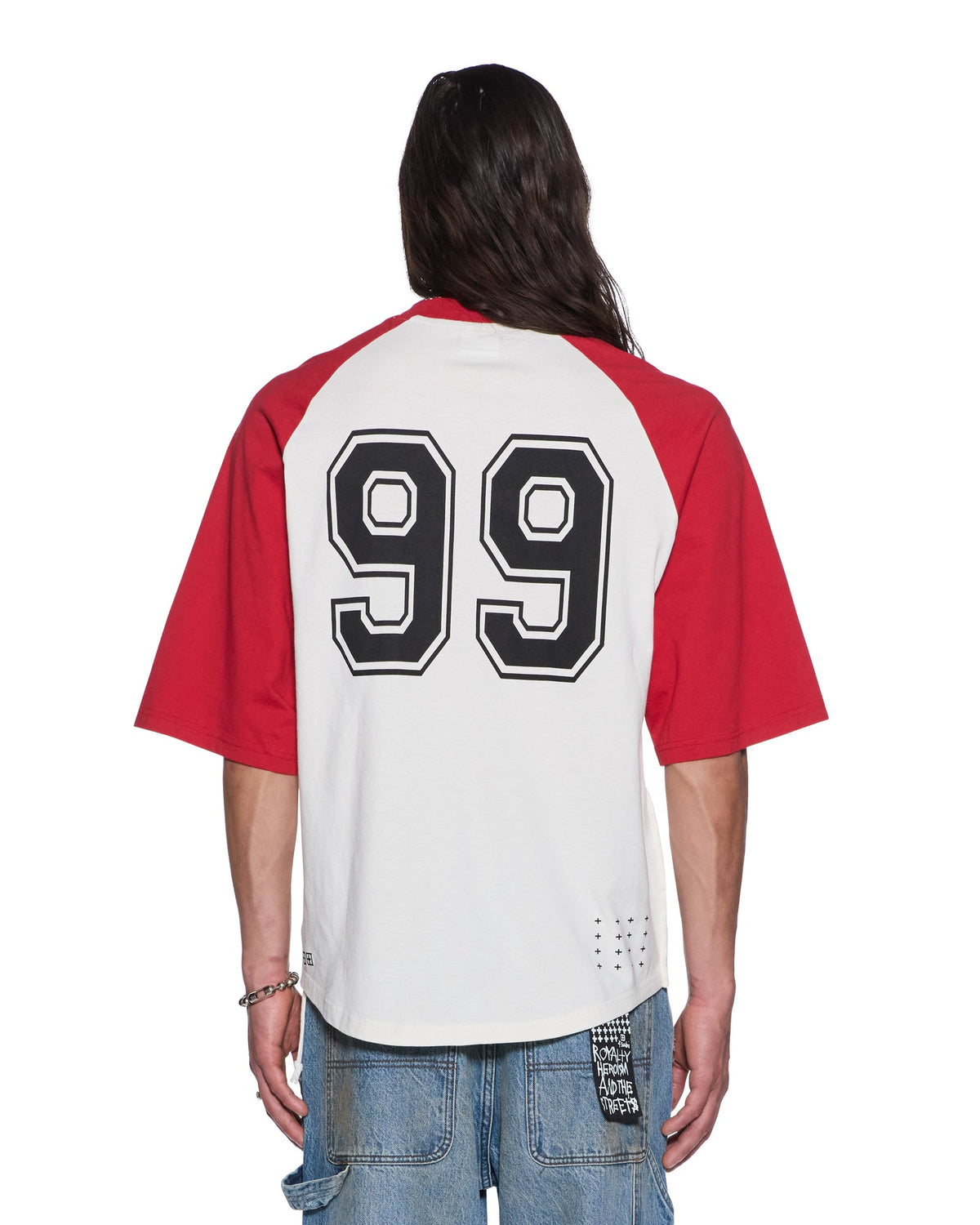 Mens 99 Biggie Raglan Ss Tee Red Oversized Tees - Multi Colour