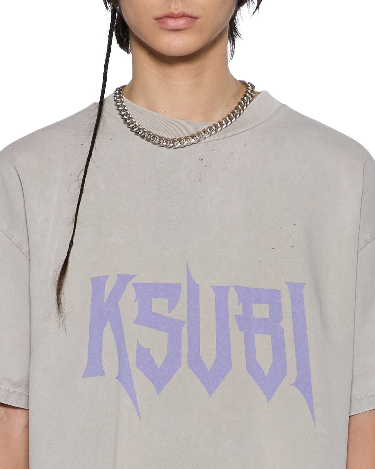 Mens Blasted Ekcess Ss Tee Smoke Grey Oversized Tees - Grey