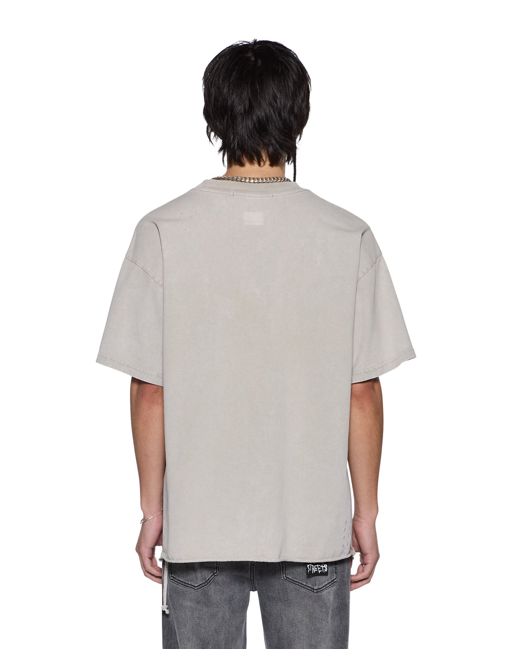 Mens Blasted Ekcess Ss Tee Smoke Grey Oversized Tees - Grey