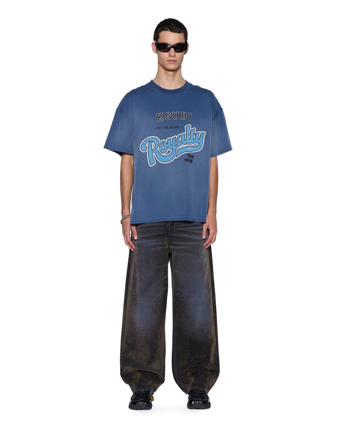Mens Champions Ekcess Ss Tee Ink Fade Oversized Tees - Navy
