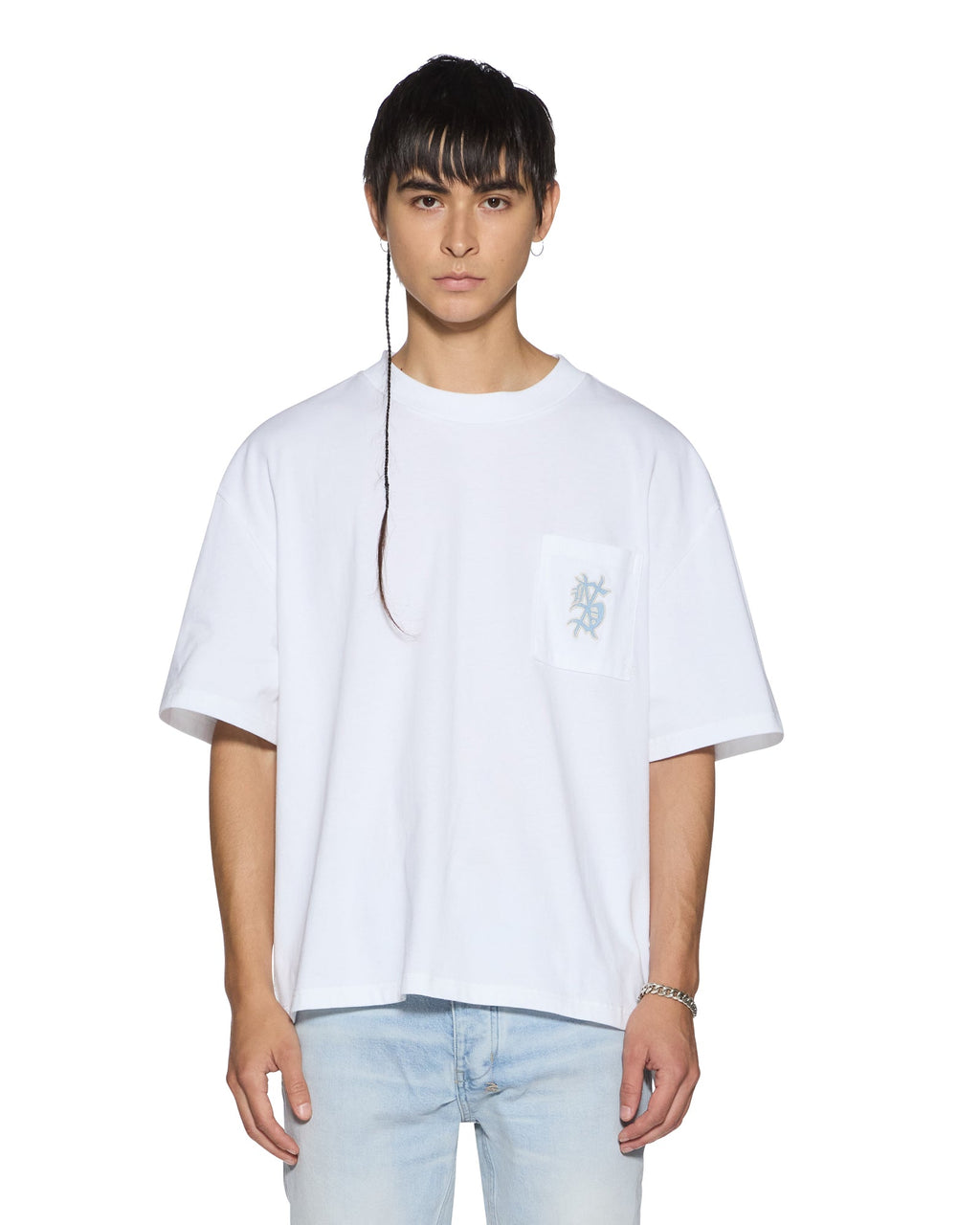 Mens Effect Ekcess Pocket Ss Tee Tru White Oversized Tees - White