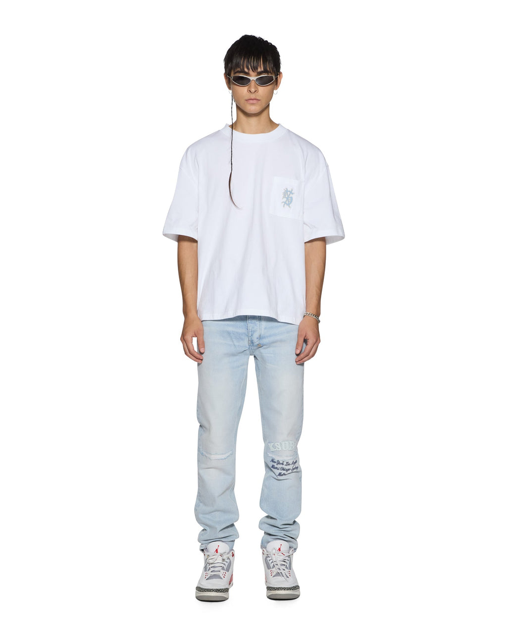 Mens Effect Ekcess Pocket Ss Tee Tru White Oversized Tees - White